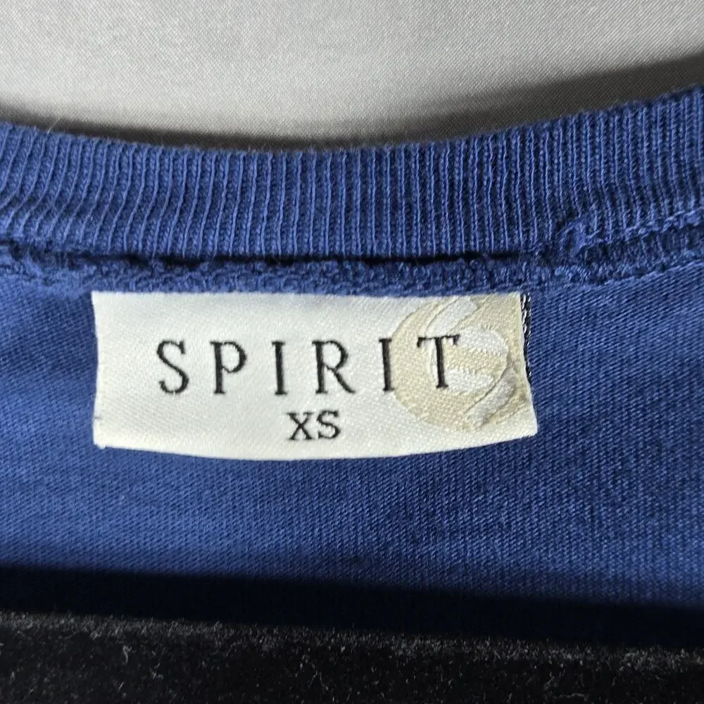 Ole Miss Rebels Spirit Jersey Womens XS Navy Oversized V Neck Cotton Shirt - Picture 3 of 12